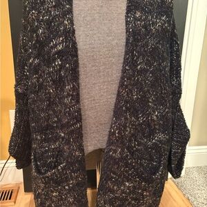 POL Cozy Knit Cardigan - Black and Brown